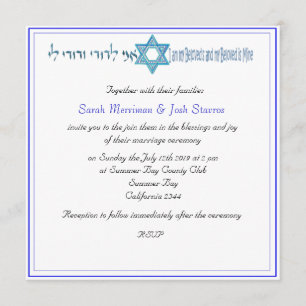 Invitación Estrella de David, boda judío