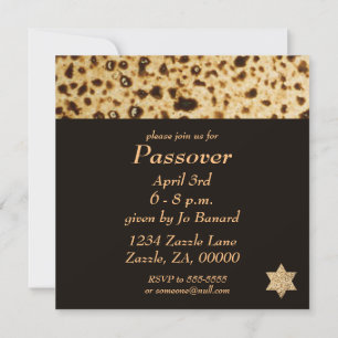 Invitación Estrella de David de la Pascua Matzah