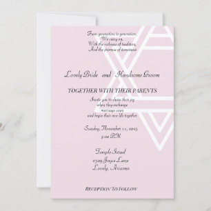 Invitación Estrella De David En Judío Rosa