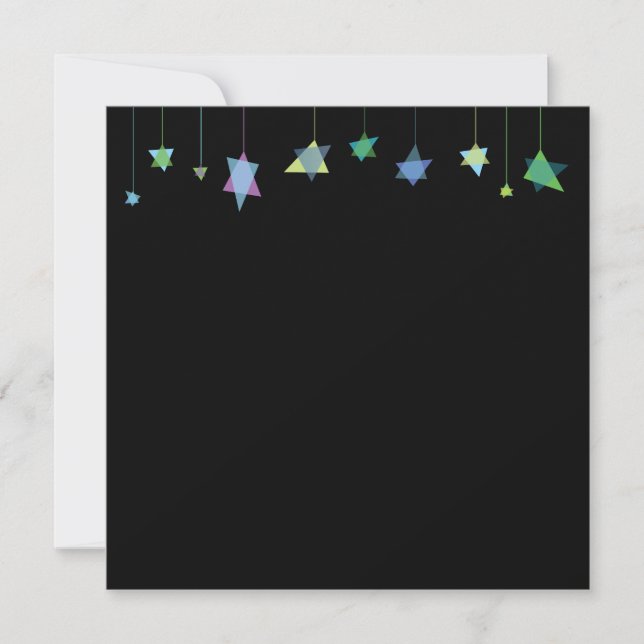 Invitación Estrella de David Invitation Bar Bat Mitzvah Judío (Anverso)