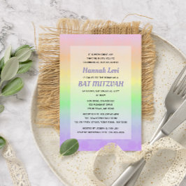 Invitación Estrella de David Pastel Ombre Bat Mitzvah