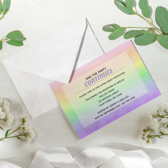 Invitación Estrella de David Pastel Ombre Bat Mitzvah Después (Subido por el creador)