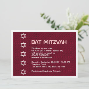Invitación Estrella de David Pattern Bat Mitzvah