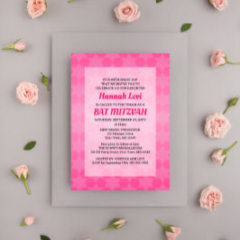 Invitación Estrella de David Pink Ombre Bat Mitzvah