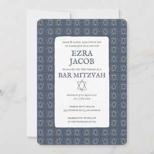 Invitación Estrella de David Tiles Personalizado Bar Mitzvah