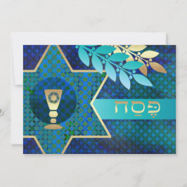 Invitación Estrella de David y Kiddush Cup Passover Seder
