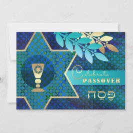 Invitación Estrella de David y Kiddush Cup Passover Seder