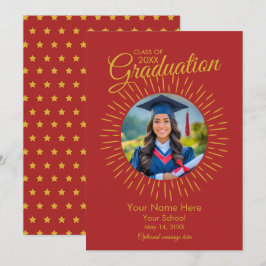Invitación Estrella de Graduación Fotográfica (Roj