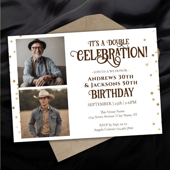 Invitación Estrella de la fiesta de cumpleaños doble foto de  (Subido por el creador)