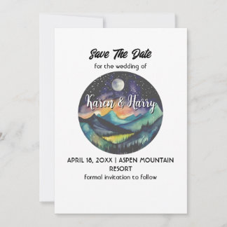 Invitación Estrella de la Luna de Montaña de Montaña Ahorra L