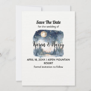 Invitación Estrella de la luna de pino azul de montaña salva