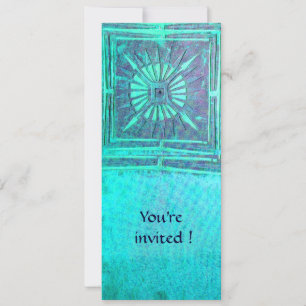 Invitación ESTRELLA DE LA MAÑANA, azul claro turquesa, blanco