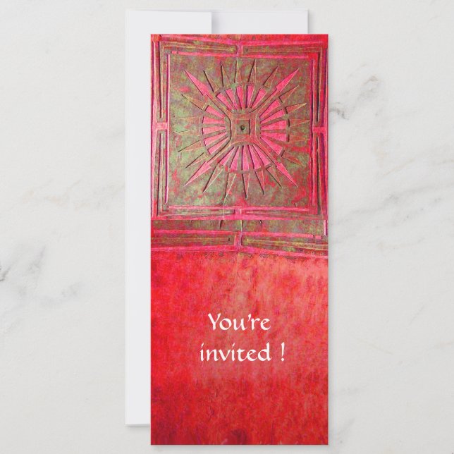 Invitación ESTRELLA DE LA MAÑANA , rojo brillante (Anverso)