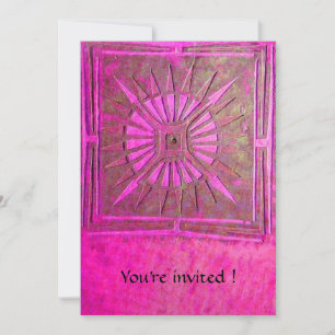 Invitación ESTRELLA DE LA MAÑANA, rosa brillante, blanco viol