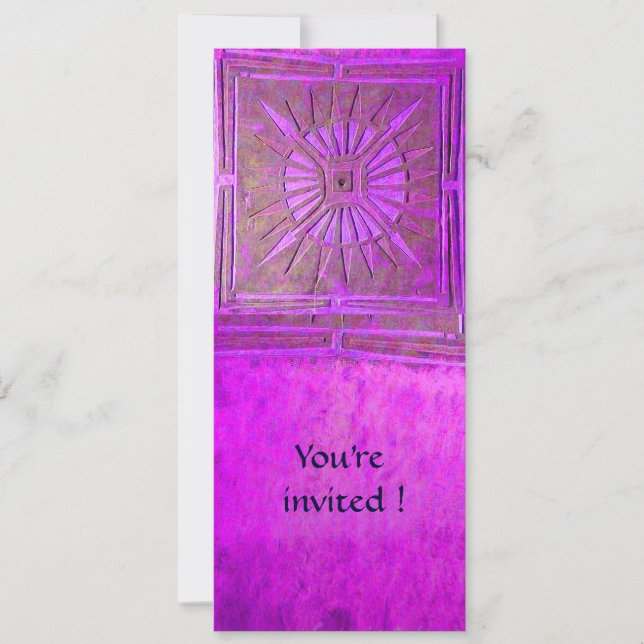 Invitación ESTRELLA DE LA MAÑANA , rosa violeta brillante (Anverso)