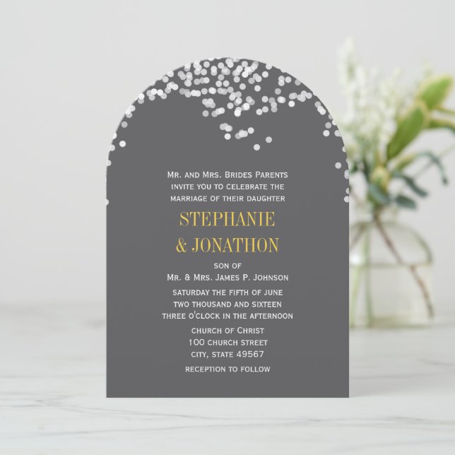 Invitación Estrella de las luces nocturnas ilumina a Bodas gr (Anverso de pie)