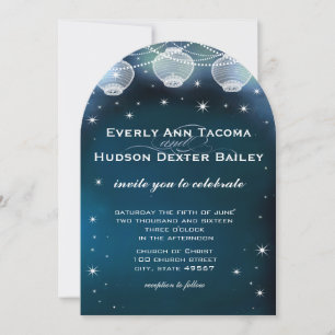 Invitación Estrella de luz de Lantern Garland, Boda de papel