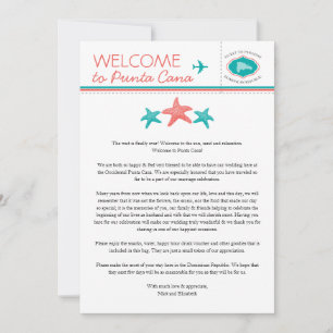 Invitación Estrella de mar coral teñido República Dominicana 