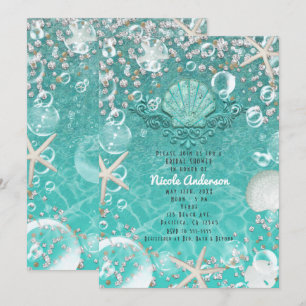 Invitación Estrella de Mar Encantada Turquesa y Bu