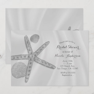 Invitación Estrella de Mar y Conchas Playa Desayuno de Novia