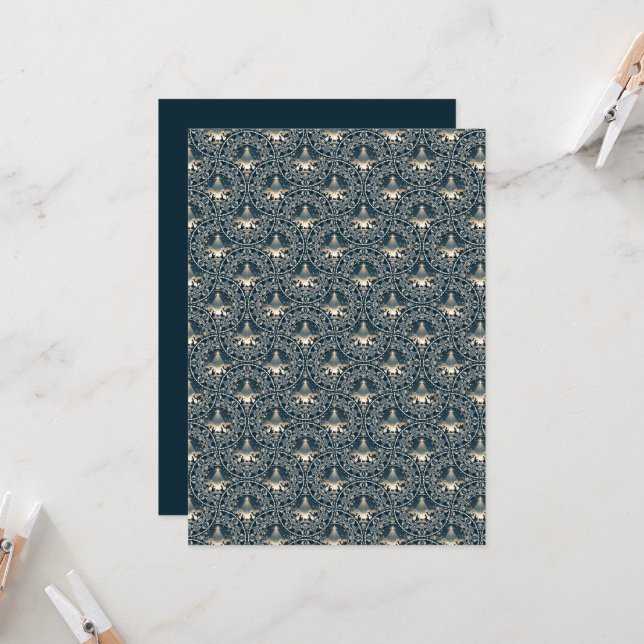 Invitación Estrella de Maravilla Mandala Fans Art Deco (Anverso/Reverso In Situ)