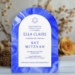 Invitación Estrella de marble azul David Bar Bat Mitzvah Arch<br><div class="desc">¡Tarjeta perfecta para anunciar una mitzvah de murciélago, el bar mitzvah u otra celebración judía! Hand hizo arte giratorio de acuarelas en la parte delantera y trasera. ¡TODO PERSONALIZABLE! Haga clic en "Personalizar" para editar el texto. Haga clic en "editar usando la herramienta de diseño" para ajustar las fuentes, colores...</div>