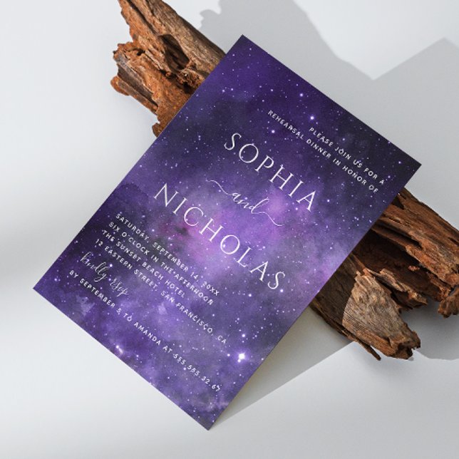 Invitación Estrella de noche universal. Cena de ensayo en esp (Subido por el creador)