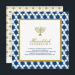 Invitación Estrella De Oro Azul Hanukkah De David Menorah Fie<br><div class="desc">Diseñado por fat*fa*tin. Fácil de personalizar con su propio texto,  foto o imagen. Para solicitudes de personalizados,  por favor contacte directamente con fat*fa*tin. Se cobran cargos por personalizado. www.zazzle.com/fat_fa_tin www.zazzle.com/color_therapy www.zazzle.com/fatfatin_blue_knot・・・・・・・. www.zazzle.com/fatfatin_red_knot www.zazzle.com/fatfatin_mini_me www.zazzle.com/fatfatin_box</div>