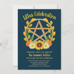Invitación Estrella de oro del solsticio de verano de Litha W
