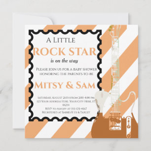 Invitación Estrella de rock amarilla a Bye Baby Shower Invita