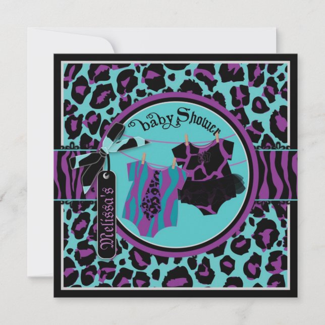 Invitación Estrella de rock Tutu Twin Boy Chica Baby Shower (Anverso)