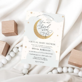 Invitación Estrella de torbellino azul de Baby Shower virtual