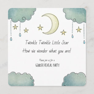 Invitación Estrella de Twinke Twinkle Género Revelar ducha de