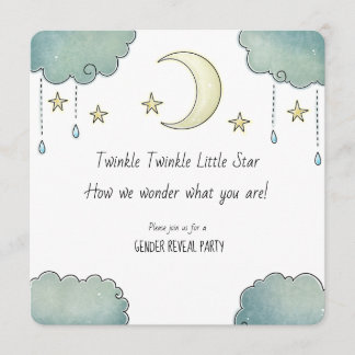 Invitación Estrella de Twinke Twinkle Género Revelar ducha de