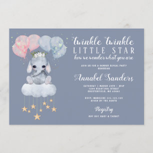 Invitación Estrella de Twinkle Género revela elefante bebé