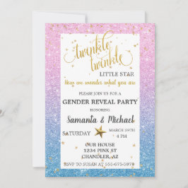 Invitación Estrella de Twinkle Ombre Purpurina Fiesta de reve