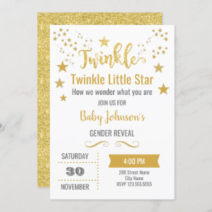 Invitación Estrella de Twinkle revela Baby Shower
