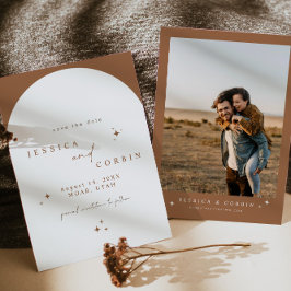 Invitación Estrella del Arco Boho, Naranja quemado en GALA, s