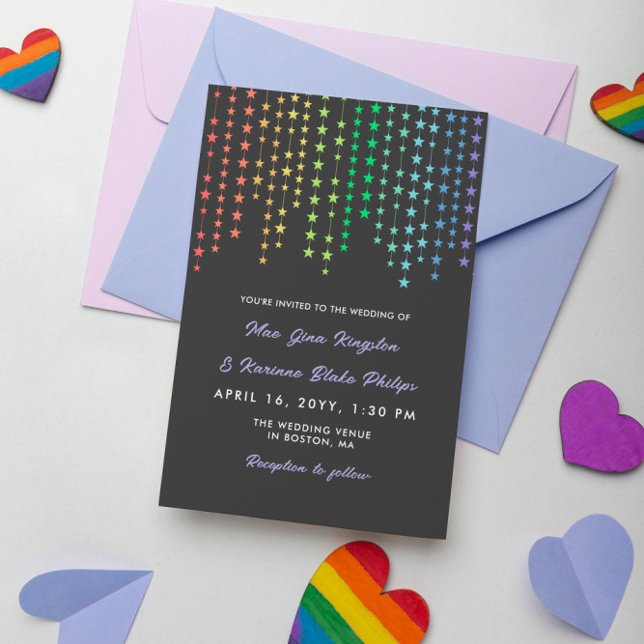 Invitación Estrella del arcoiris se apropia de Boda informal  (Subido por el creador)