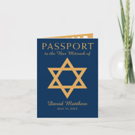 Invitación Estrella del azul y del oro del pasaporte de