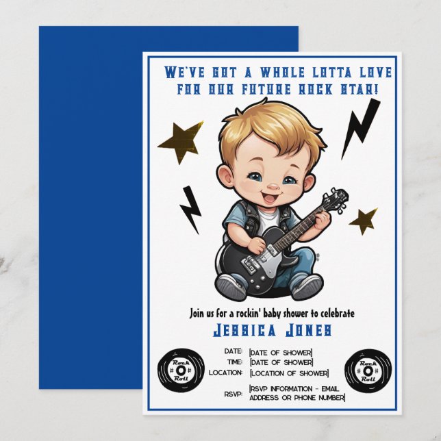 Invitación Estrella del Futuro Rock N Roll Lotta Ama Niño (Anverso / Reverso)