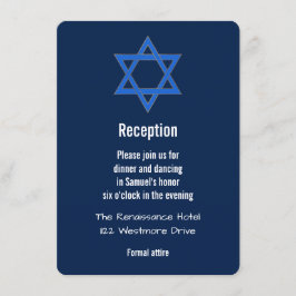 Invitación Estrella dorada azul marina de David Bar Mitzvah R