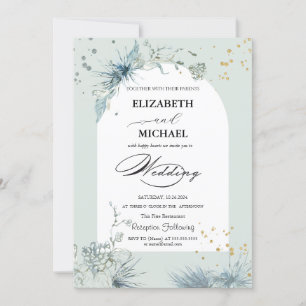 Invitación Estrella dorada del sol y la luna de boda celestia