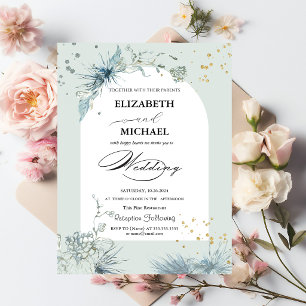 Invitación Estrella dorada del sol y la luna de boda celestia