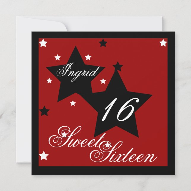 Invitación Estrella Dulce De Dieciséis Años. (Anverso)