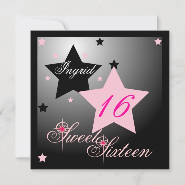 Invitación Estrella Dulce De Dieciséis Años. (Anverso)