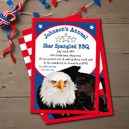 Invitación Estrella española 4 de julio BBQ Fiesta águila cal