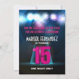 Invitación Estrella estrella Rosa Quinceañera