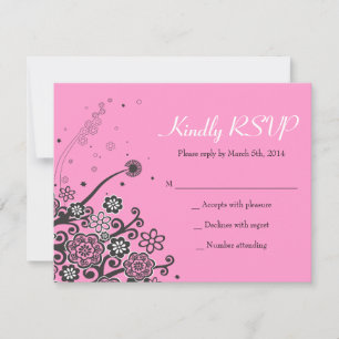 Invitación Estrella floral de David Bat Mitzvah Respuesta de