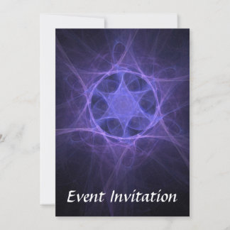 Invitación Estrella Fractal Púrpura De David